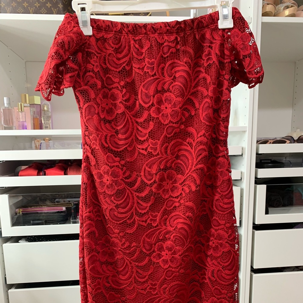 Large junior off shoulder dress